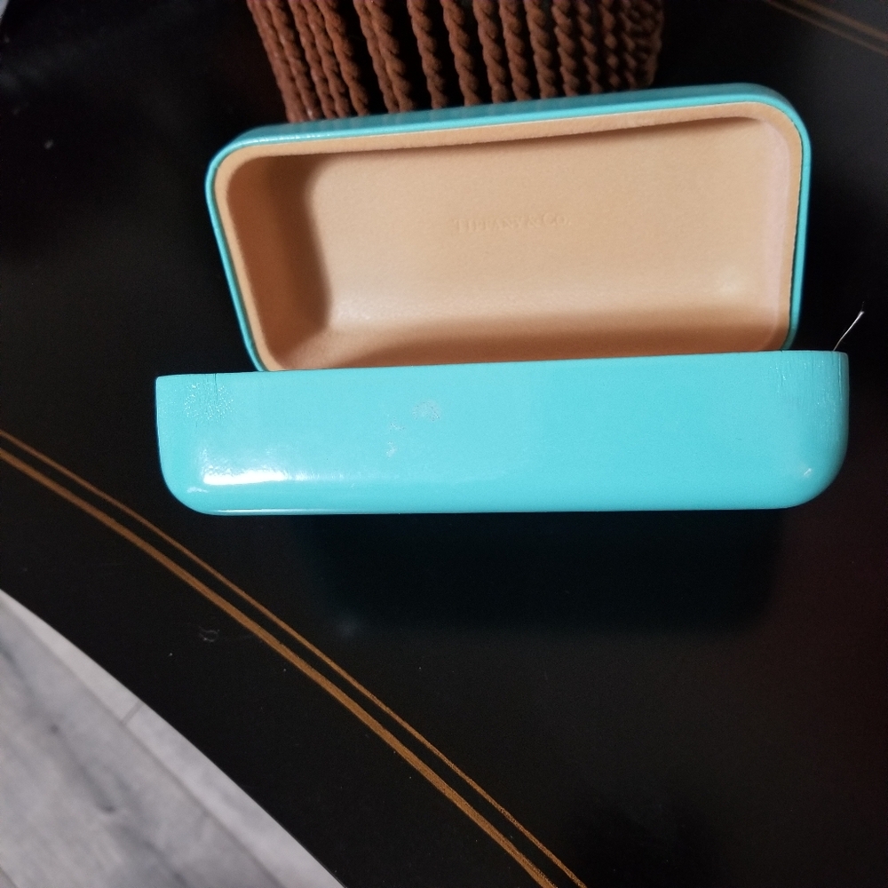 Tiffany & Co. Blue (1) Empty Sunglasses Case & (1) Empty Eyeglasses & Cloth. - Picture 3 of 13